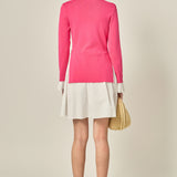 Poplin Combo Knit Mini Dress