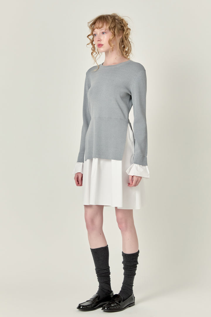 Knit Poplin Dress