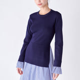 Poplin Combo Knit Dress