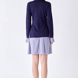 Poplin Combo Knit Mini Dress