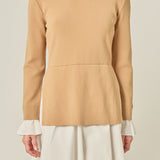 Poplin Combo Knit Mini Dress