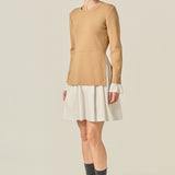 Poplin Combo Knit Mini Dress