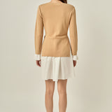 Poplin Combo Knit Mini Dress