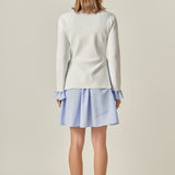 Poplin Combo Knit Mini Dress