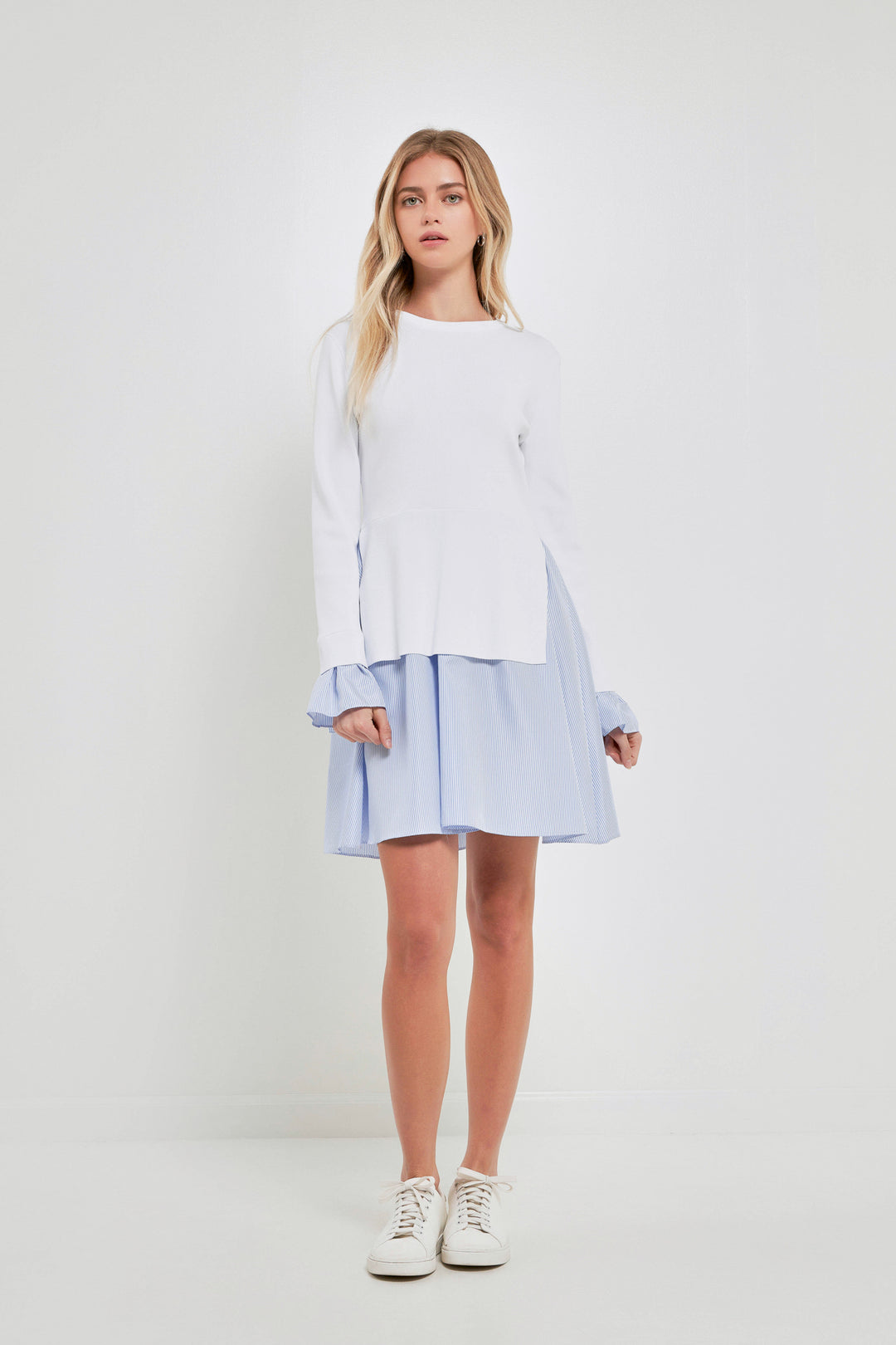 Sweatshirt With Poplin Combo