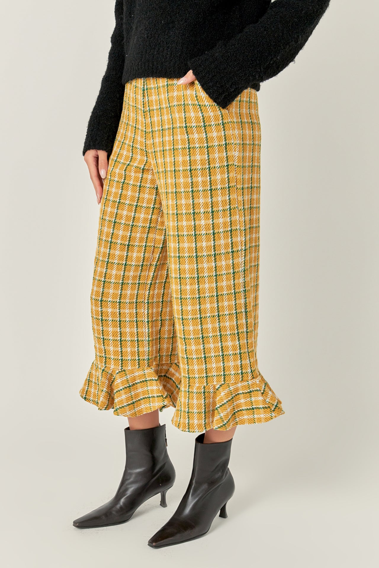 Tweed Wide Leg Culotte Pants – English Factory