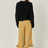 Tweed Wide Leg Culotte Pants