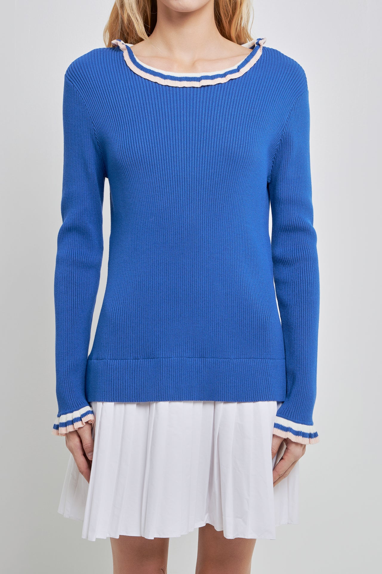 poplin combo knit dress Poplin Combo Knit Mini Dress