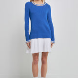 Poplin Combo Knit Dress