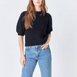 Round-neck Short Sleeve Knit Sweater