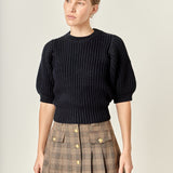 Round-neck Short Sleeve Knit Sweater