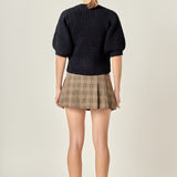 Round-neck Short Sleeve Knit Sweater