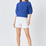 Round-neck Short Sleeve Knit Sweater