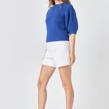 Round-neck Short Sleeve Knit Sweater