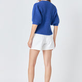 Round-neck Short Sleeve Knit Sweater