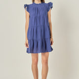 Contrast Merrow Babydoll Dress