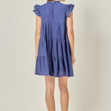Contrast Merrow Babydoll Dress