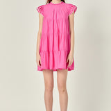 Contrast Merrow Babydoll Dress