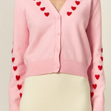 Heart Accent Knit Cardigan