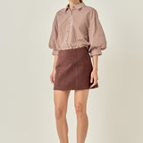 Striped Balloon Sleeve Shirt