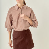 Striped Balloon Sleeve Shirt