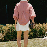 Striped Balloon Sleeve Shirt