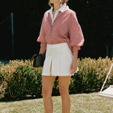 Striped Balloon Sleeve Shirt