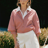 Striped Balloon Sleeve Shirt