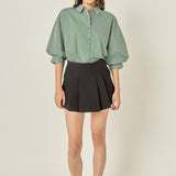Striped Balloon Sleeve Shirt