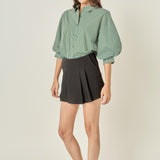 Striped Balloon Sleeve Shirt