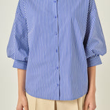 Striped Balloon Sleeve Shirt