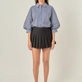 Striped Balloon Sleeve Shirt