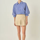 Striped Balloon Sleeve Shirt