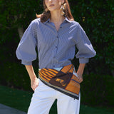 Striped Balloon Sleeve Shirt
