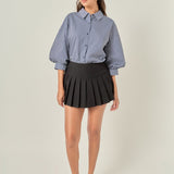 Striped Balloon Sleeve Shirt