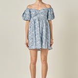 Floral Off the Shoulder Mini Dress