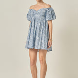 Floral Off the Shoulder Mini Dress