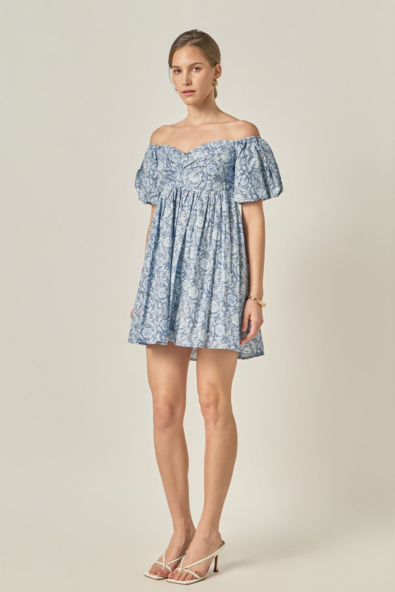 English Factory Women's Floral Off the Shoulder Mini Dress