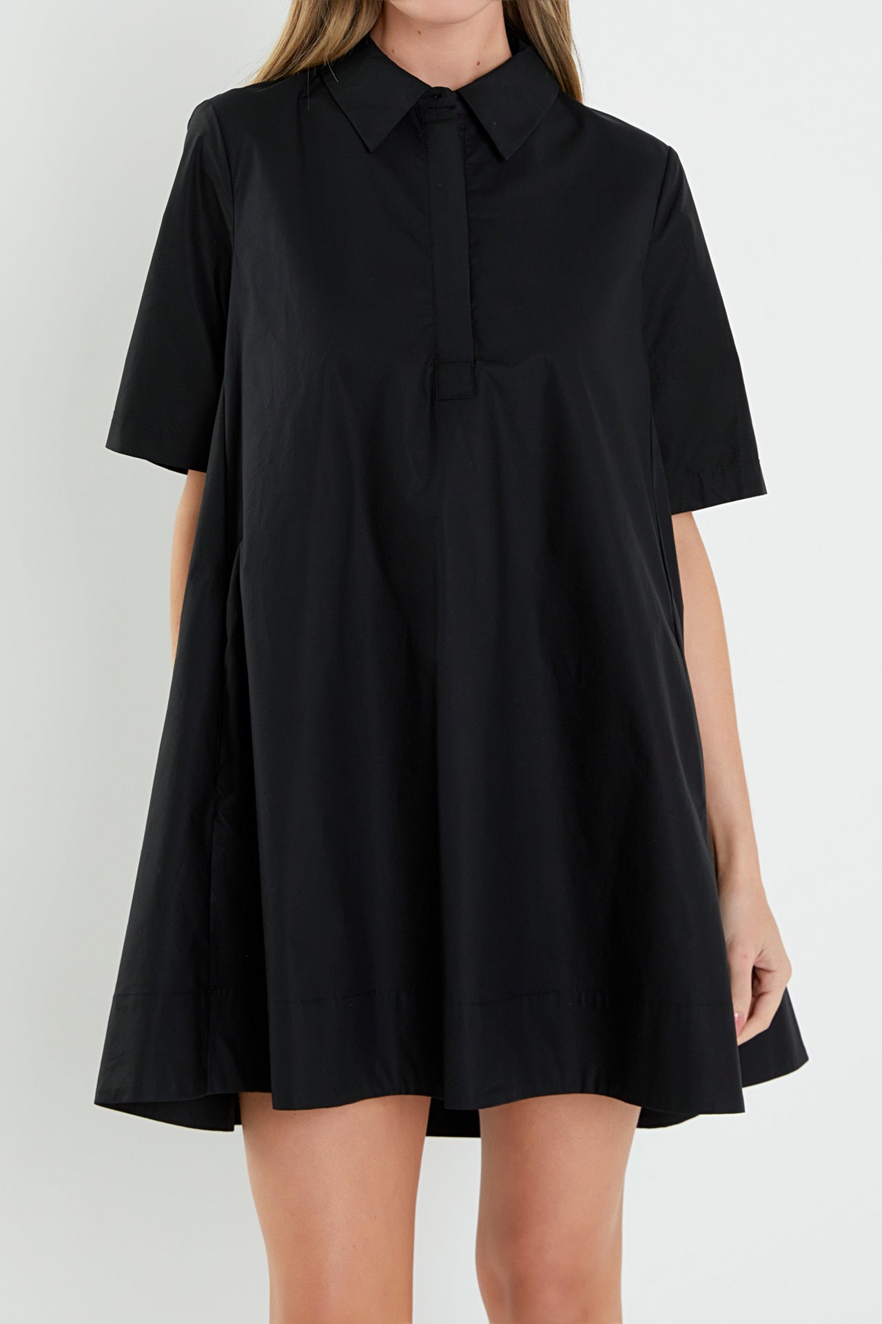 A-line Short Sleeve Shirt Dress – English Factory