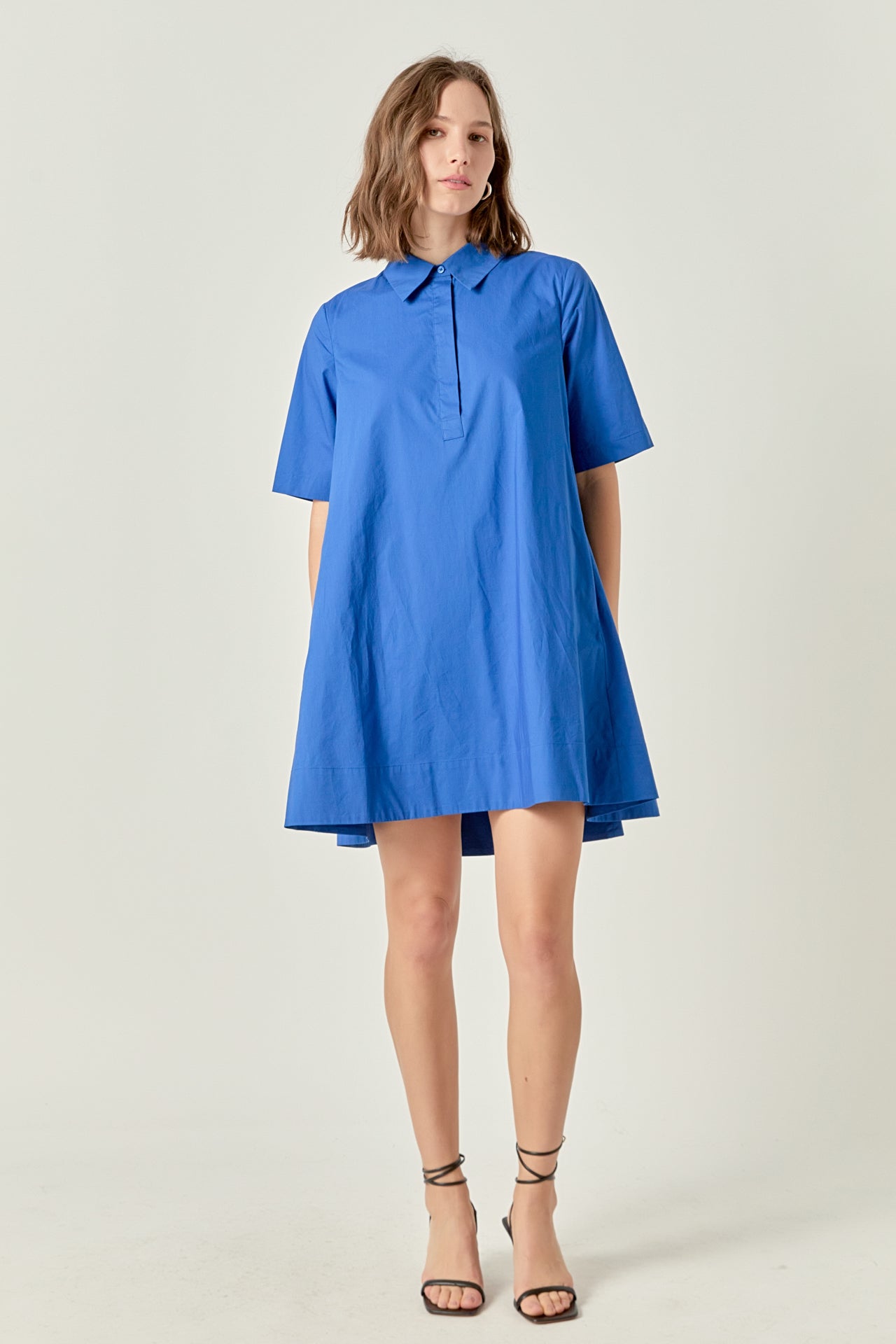 A-line Short Sleeve Shirt Dress – English Factory
