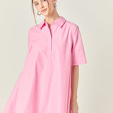 A-line Short Sleeve Shirt Dress