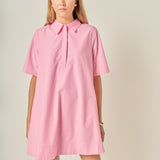A-line Short Sleeve Shirt Dress