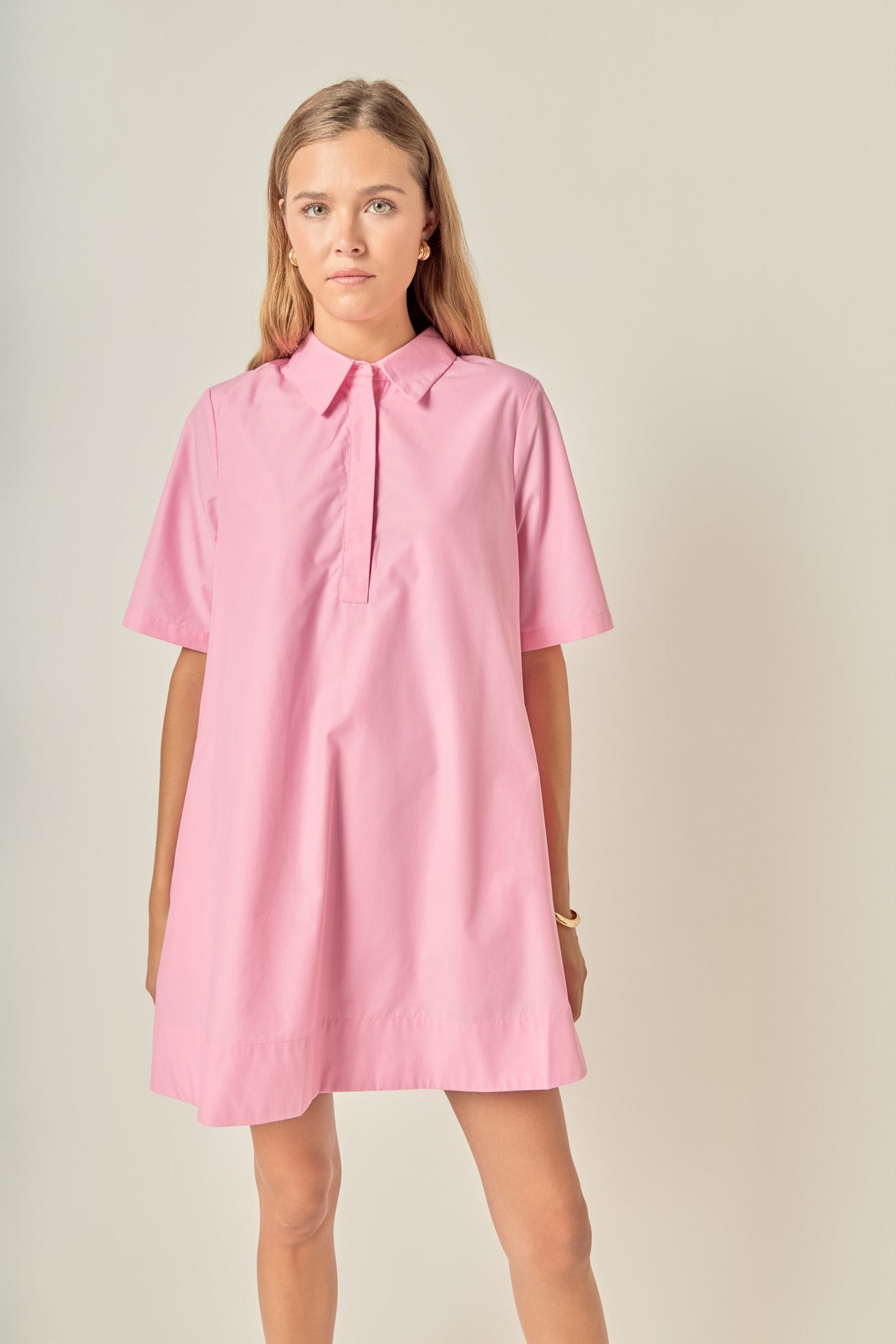 A-line Short Sleeve Shirt Dress – English Factory