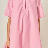 A-line Short Sleeve Shirt Dress