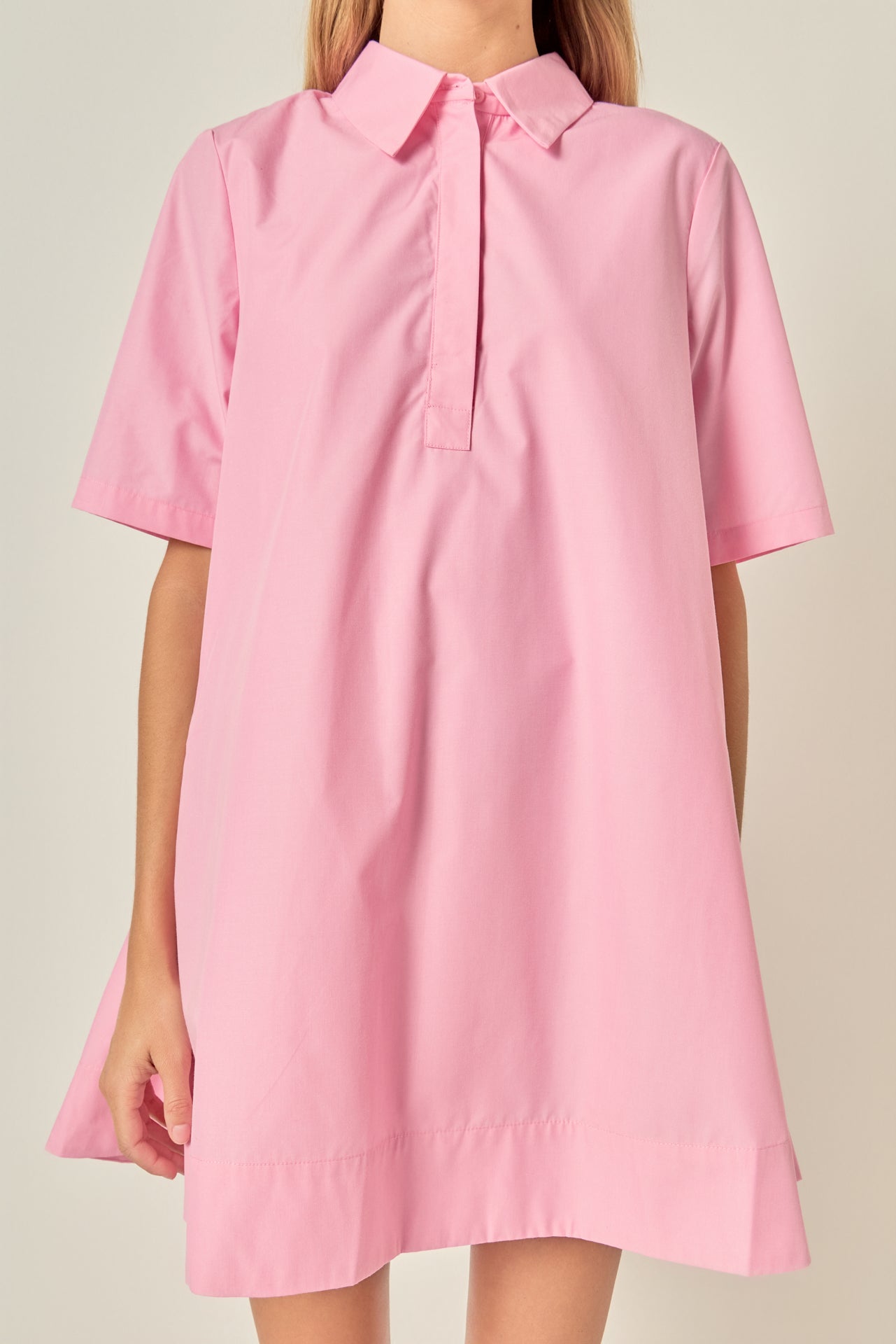 A-line Short Sleeve Shirt Dress A-line Short Sleeve Shirt Dress
