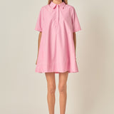 A-line Short Sleeve Shirt Dress