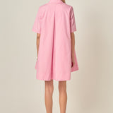 A-line Short Sleeve Shirt Dress