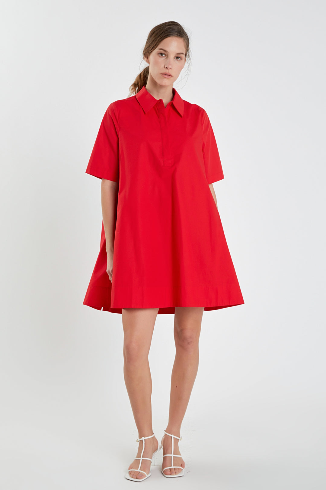A-line Short Sleeve Shirt Dress – English Factory