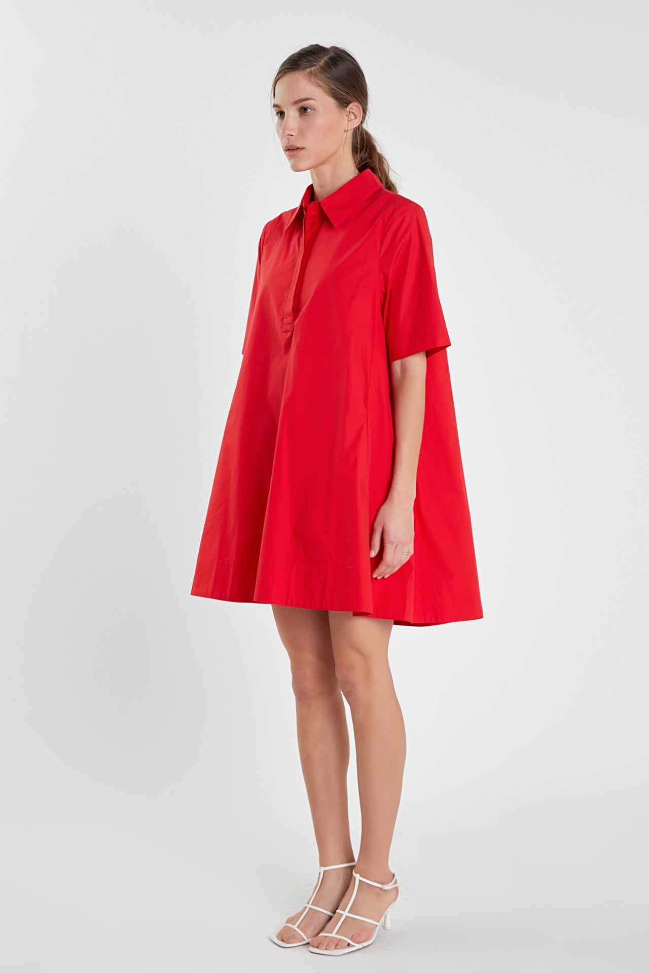A-line Short Sleeve Shirt Dress – English Factory