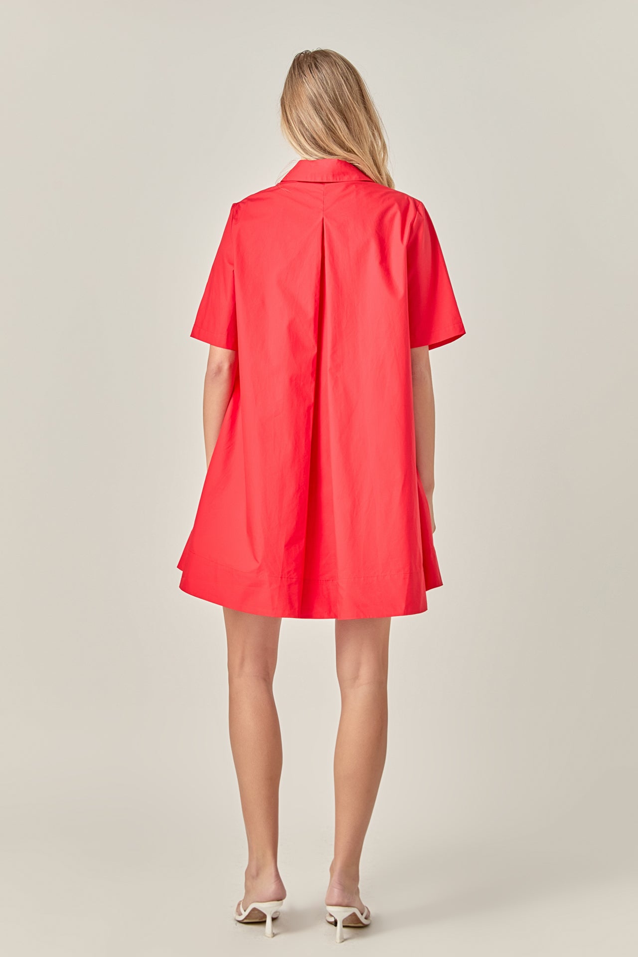 English Factory - A-line Short Sleeve Shirt Dress PINK / XS English Factory - A-line Short Sleeve Shirt Dress PINK / XS